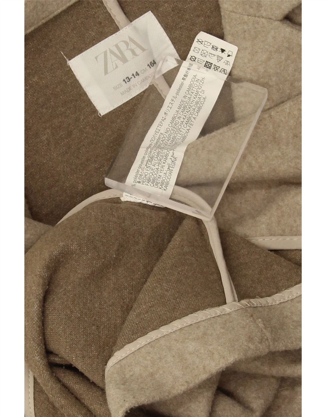 Zara Manteau Filles 13-14 ans Beige Polyester