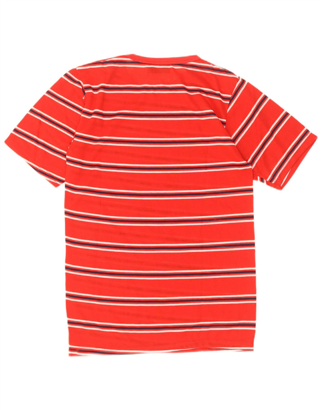 vintage Mens T-Shirt Top Petit Acrylique Rayé Rouge