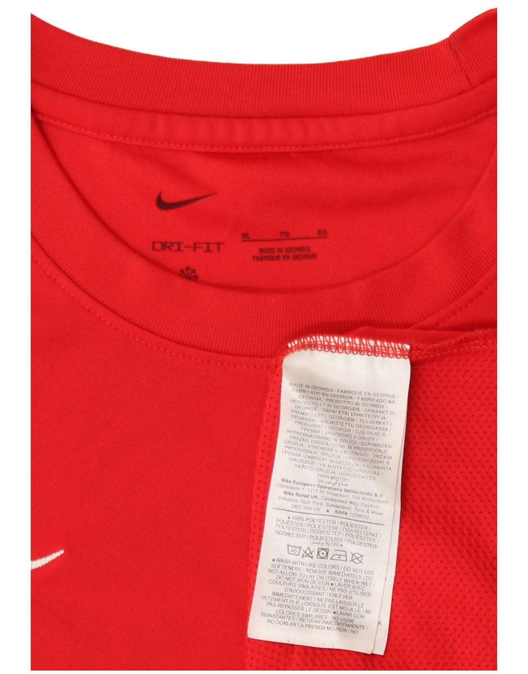 Nike Hommes Dri Fit T-Shirt Haut XL Rouge Polyester