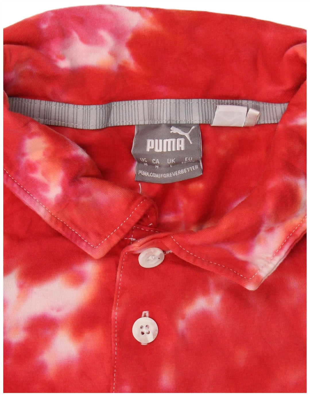 PUMA Polo Homme Large Rouge Tie Dye
