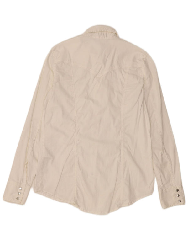 Gas Womens Shirt UK 10 Small White Cotton