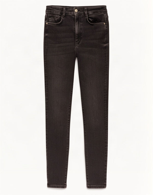Zara Jean skinny taille haute pour femme EU 40 Medium W30 L27 Noir