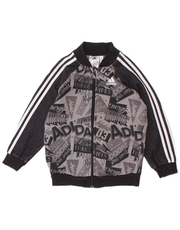 Adidas Veste de survêtement graphique pour garçon 3-4 ans Gris Colorblock Coton