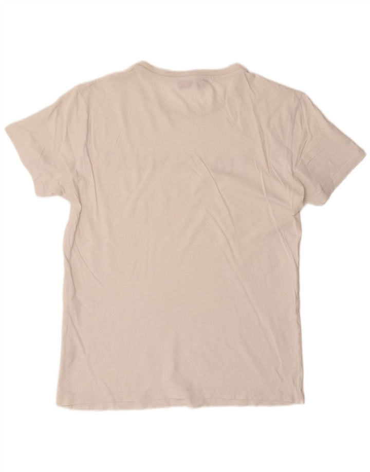 Trussardi Jeans T-Shirt Graphique Top Medium Blanc Cassé Homme