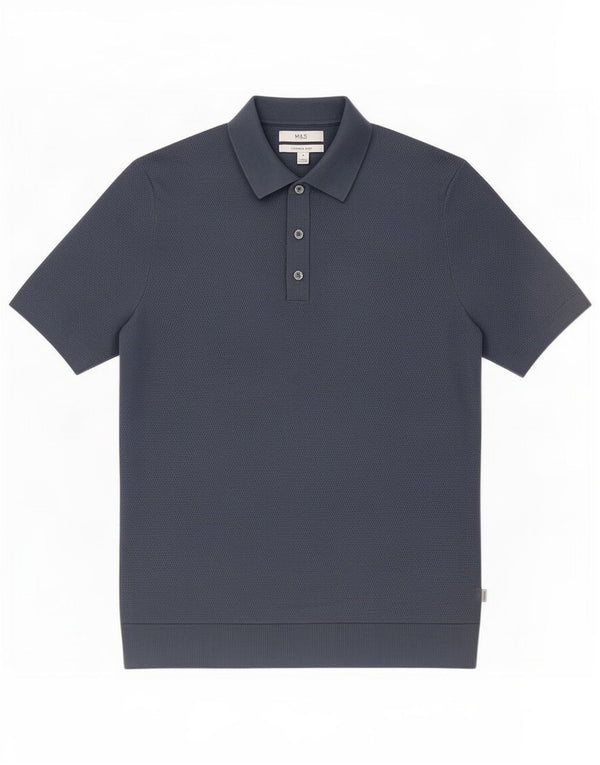 Marks & Spencer Polo Homme Bleu Moyen Coton