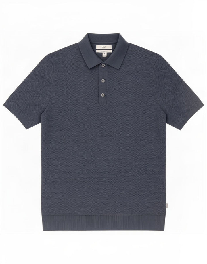 Marks & Spencer Polo Homme Bleu Moyen Coton