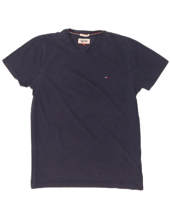 Tommy Hilfiger T-shirt graphique pour femme UK 12 Bleu marine moyen Coton