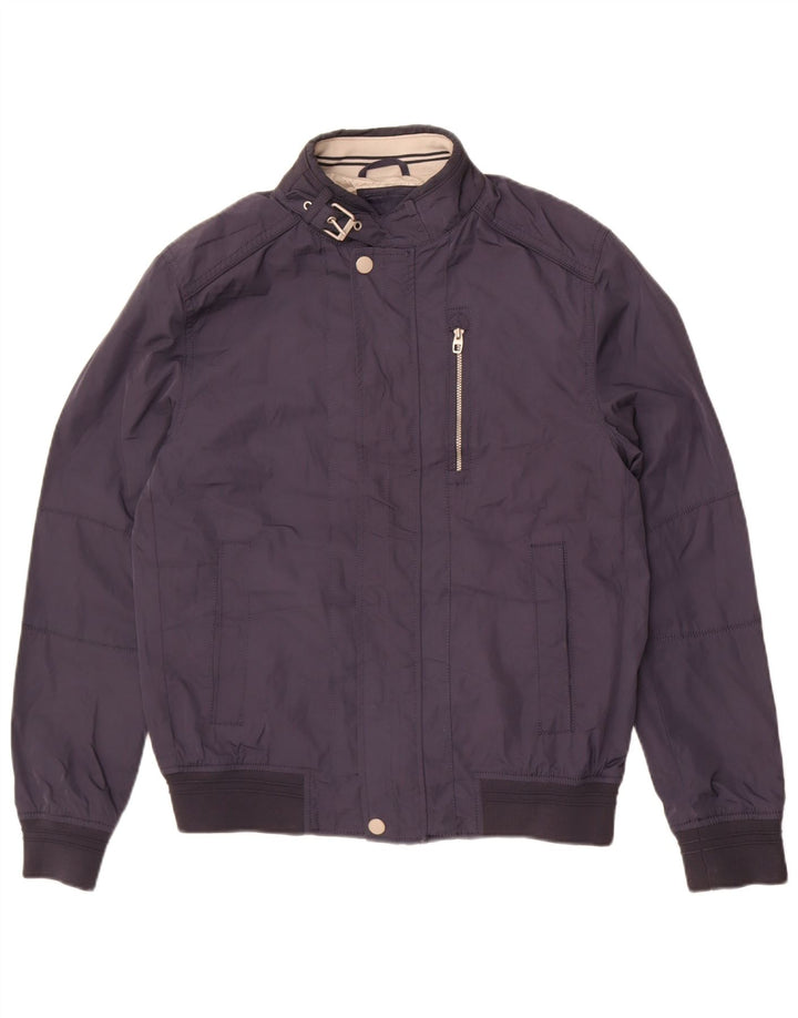 Zara Veste Bomber Homme UK 40 Large Bleu Marine Polyester