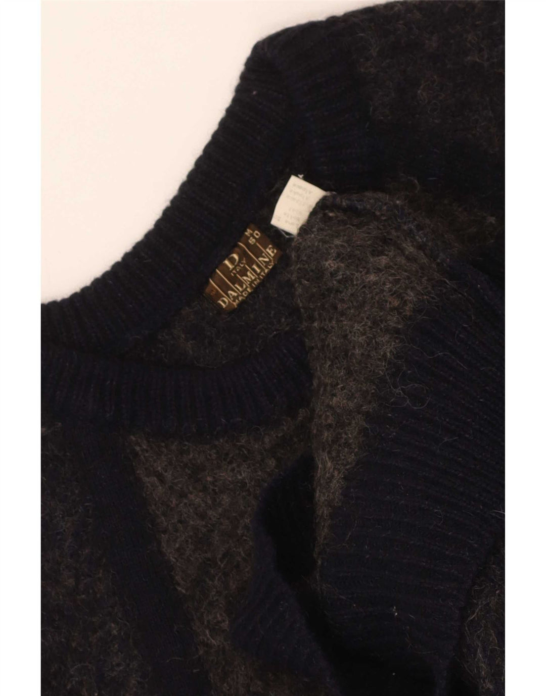 DALMINE Pull à col rond pour homme IT 50 en laine color block gris moyen