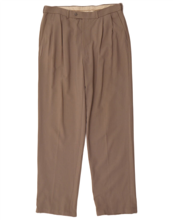 Marks & Spencer Pantalon de costume droit pour homme W34 L33 Gris Polyester