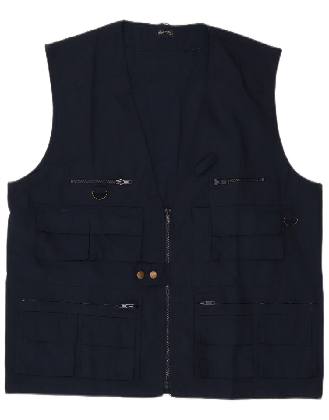 vintage Mens Utility Gilet UK 42 XL Bleu Marine Polyester