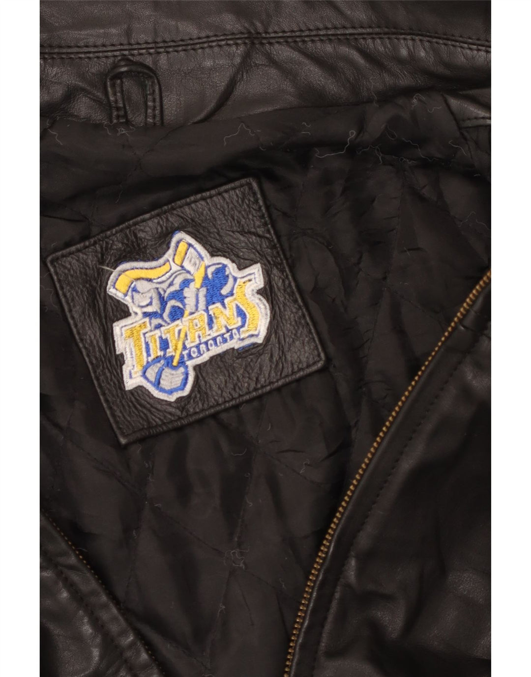 VINTAGE Manteau en cuir pour hommes UK 44 2XL Noir