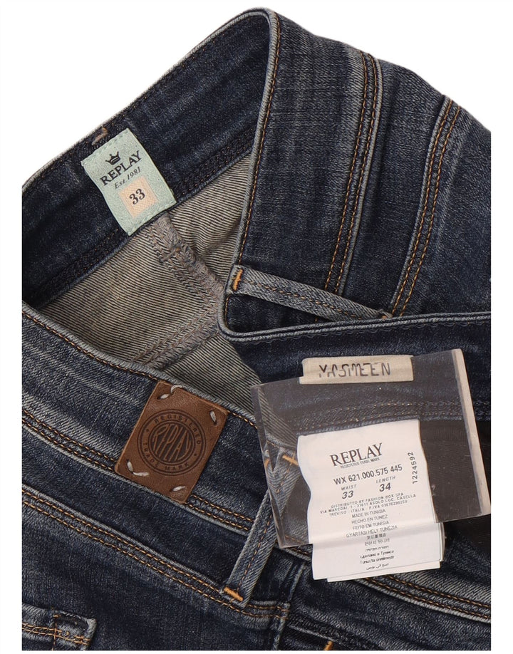 Replay Jean Slim Femme W33 L34 Bleu Coton