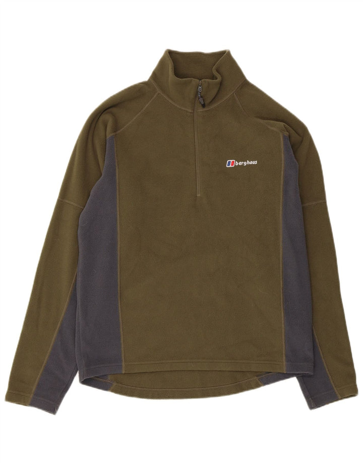 BERGHAUS Pull polaire à col zippé pour homme Petit Kaki Colourblock Polyester