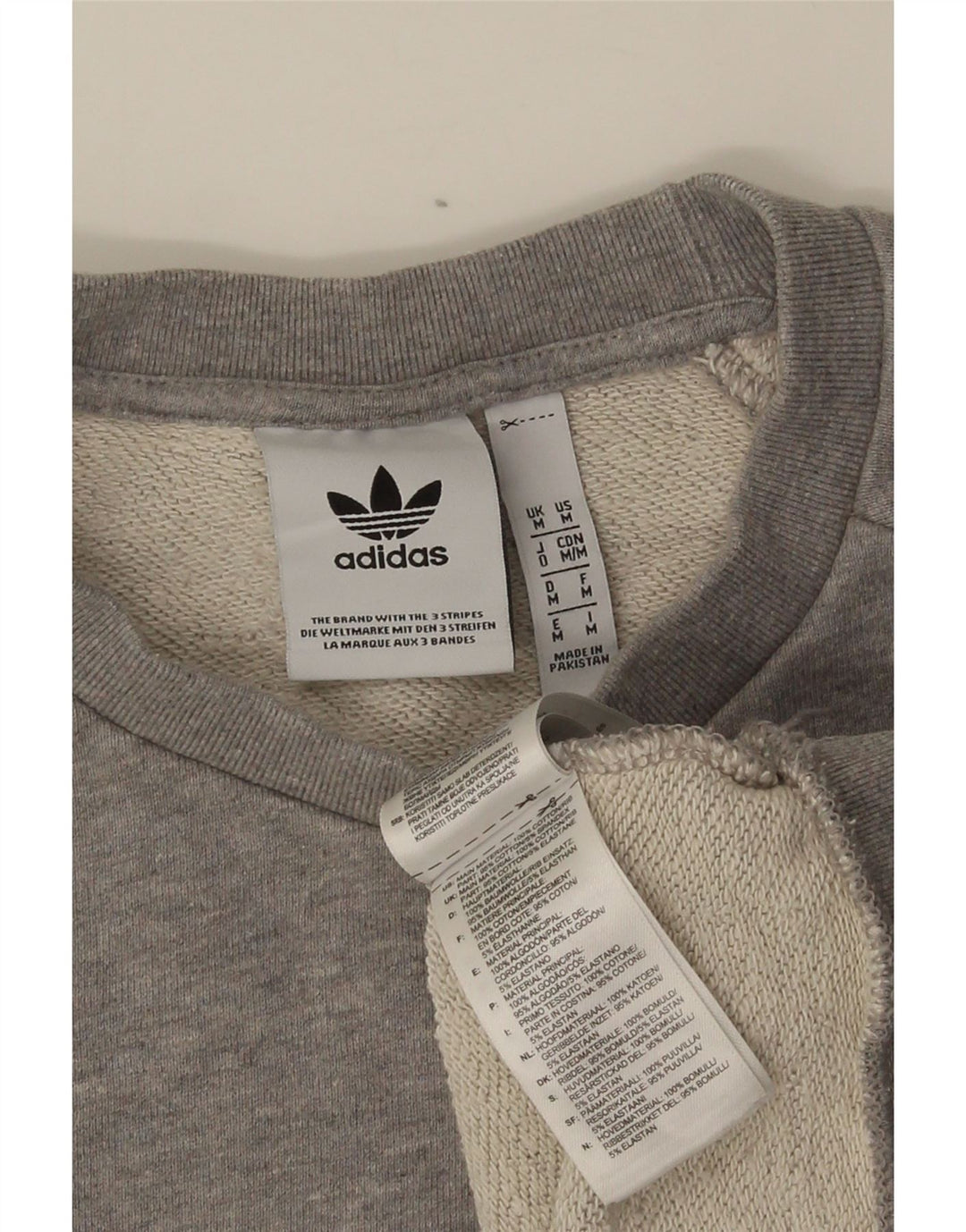 Adidas Sweat-shirt graphique pour homme en coton gris moyen