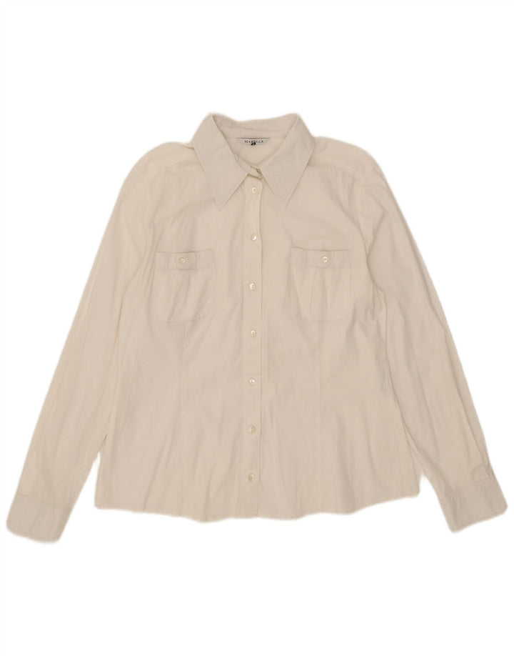 Marella Chemise Femme UK 16 Grand Coton Blanc