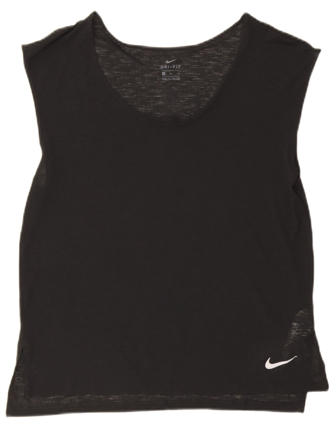 Nike Femmes Dri Fit Débardeur UK 14 Moyen Noir Polyester