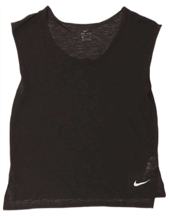 Nike Femmes Dri Fit Débardeur UK 14 Moyen Noir Polyester