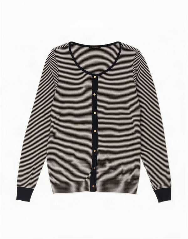 Massimo Dutti Cardigan pour femme en coton rayé bleu marine moyen UK 12