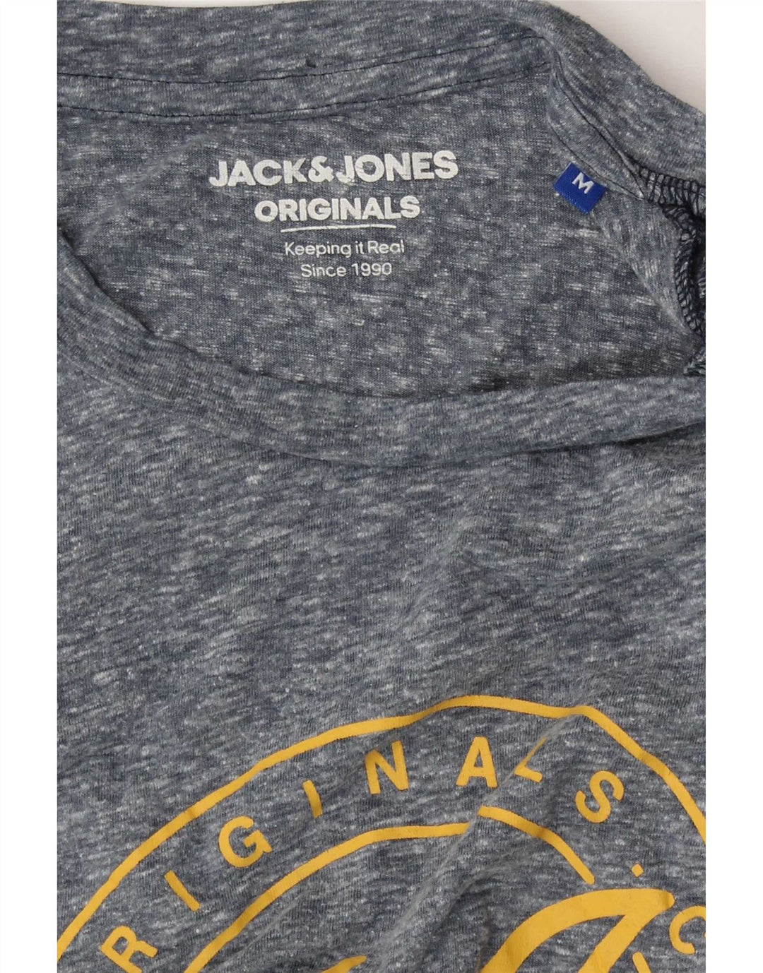 Jack & Jones T-Shirt Graphique Homme Bleu Moyen Moucheté