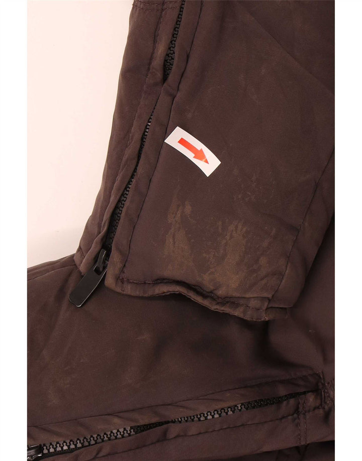 Zara Manteau rembourré à capuche pour femme UK 10 Small Gris Polyester