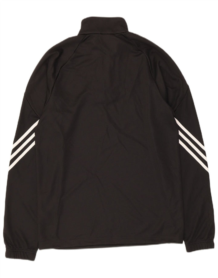 Adidas Hommes Climalite Zip Neck Pull Survêtement Top Petit Noir Polyester
