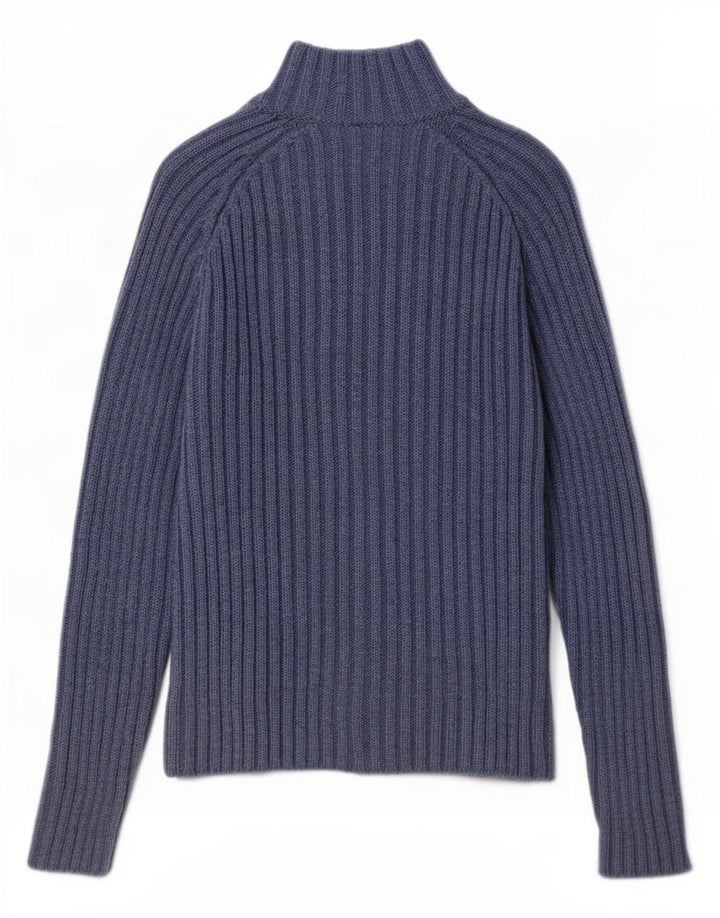 Lacoste Femme Regular Fit Cardigan Pull Taille 38 Laine Bleu Moyen