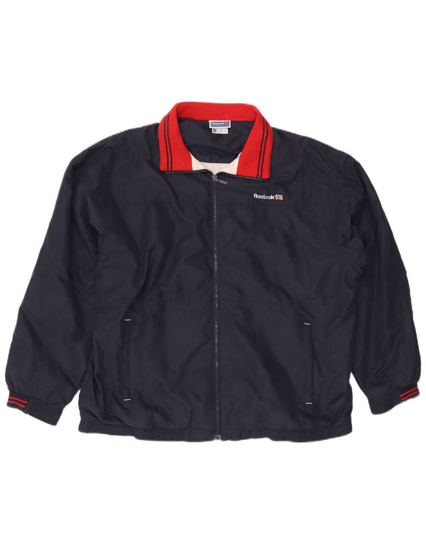 Reebok Veste de Survêtement Graphique Homme XL Bleu Marine Polyester