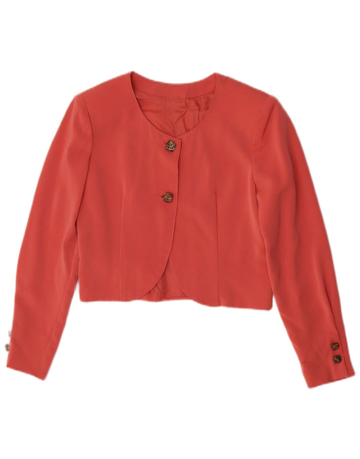 vintage Womens Crop Bolero Jacket UK 8 Petit Rose