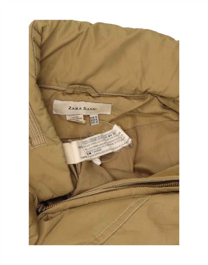 Zara Veste matelassée pour femme UK 18 XL Nylon beige