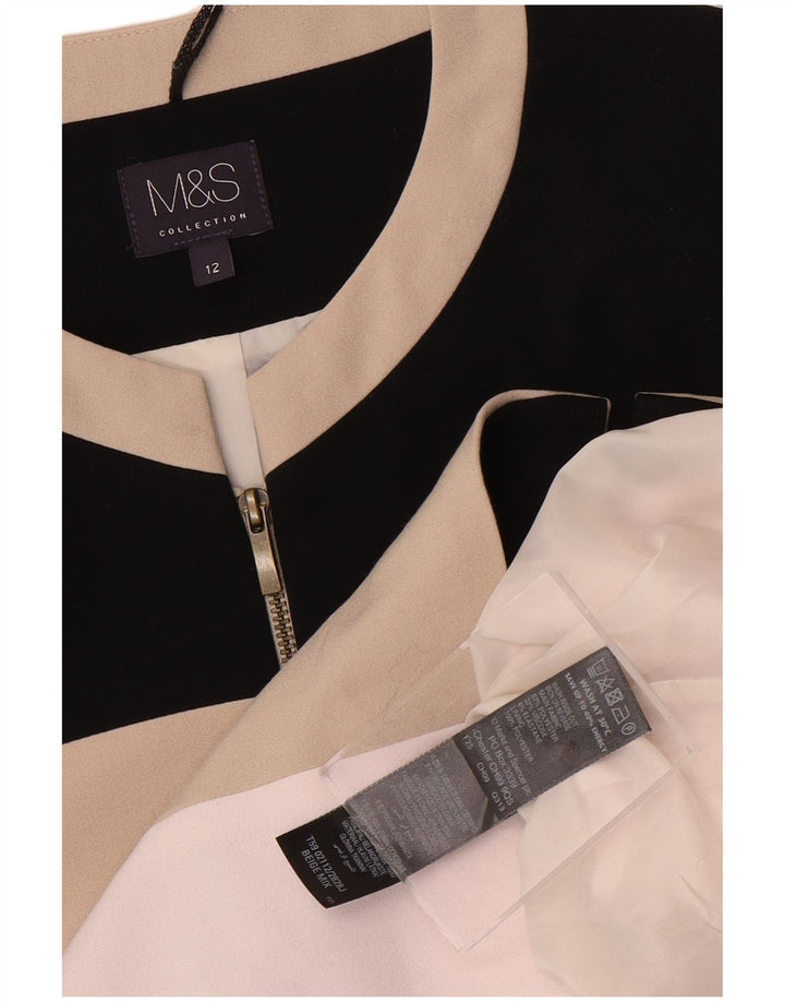 Marks & Spencer Veste Bomber Femme UK 12 Beige Moyen Colorblock