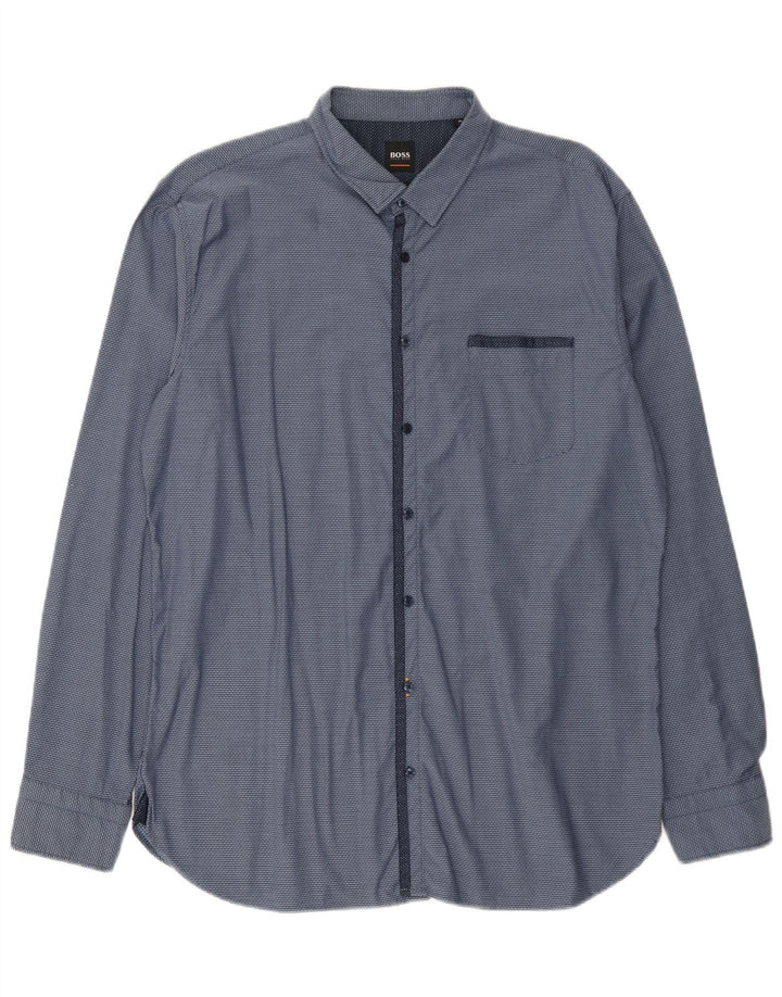 Hugo Boss Chemise XL Bleu à pois pour homme