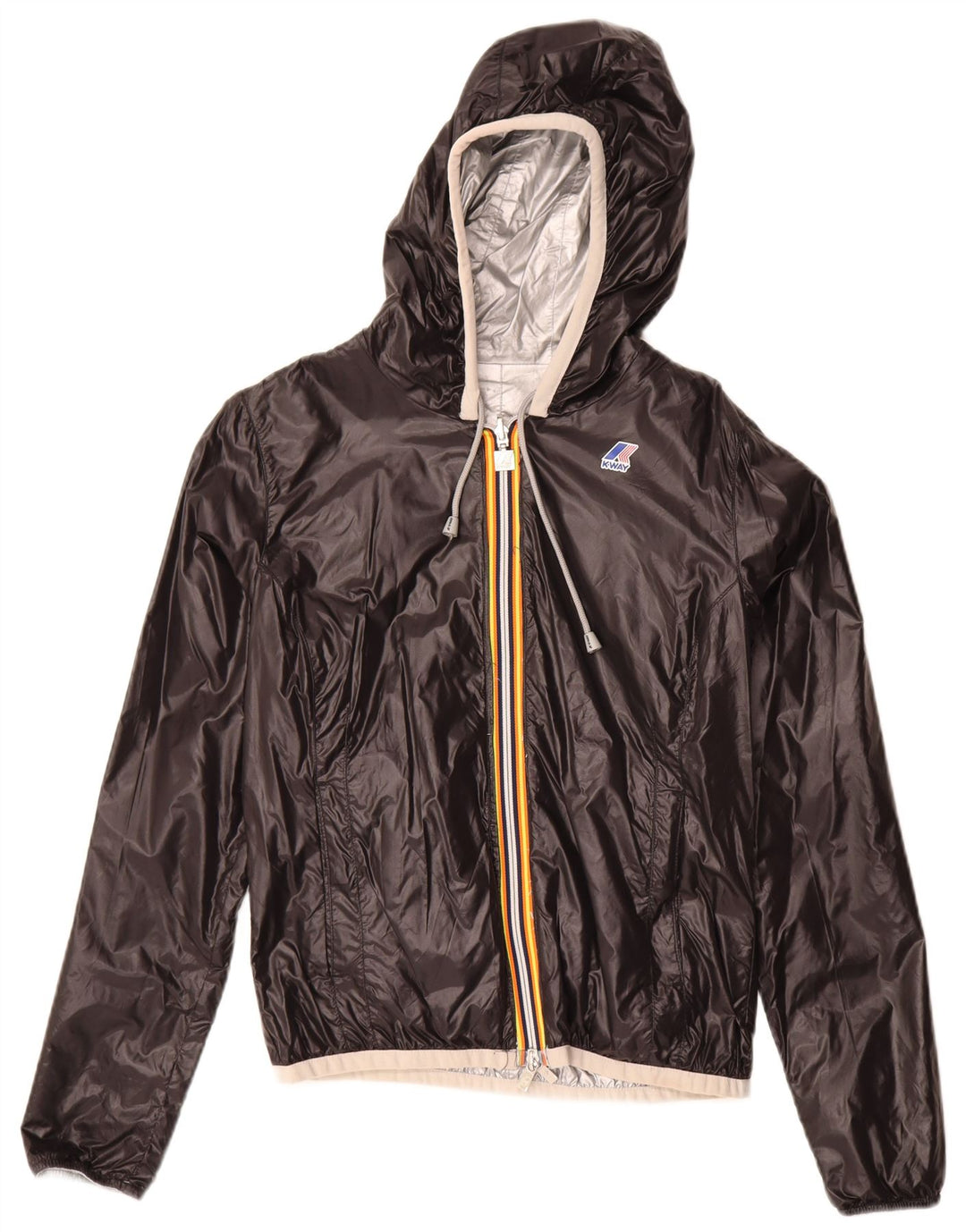K-Way Veste réversible à capuche garçon 6-7 ans Noir Polyamide