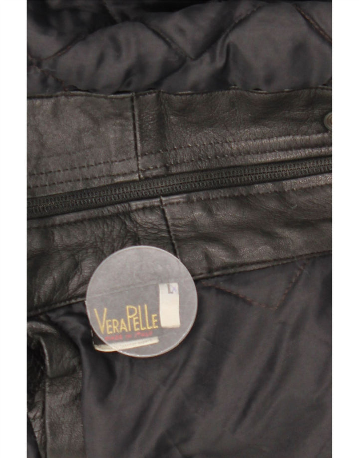 veste en cuir homme vintage UK 40 Grand cuir noir