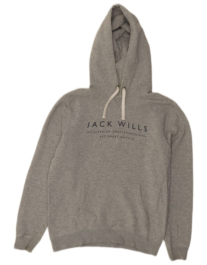 Jack Wills Pull à capuche graphique pour homme Petit coton gris