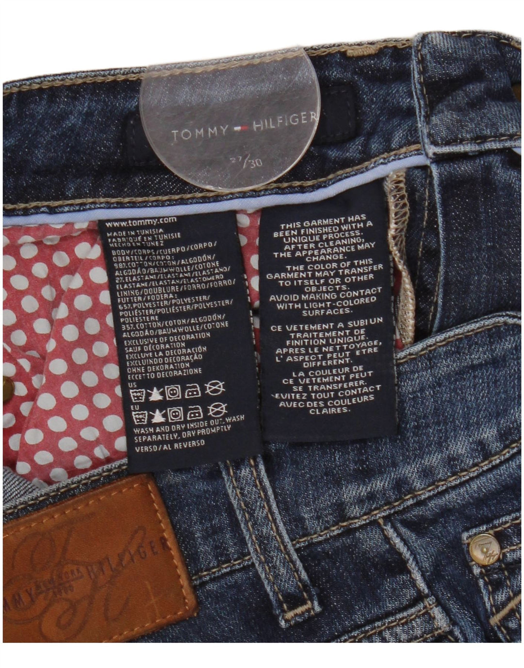 TOMMY HILFIGER Jean Bootcut Femme W27 L30 Bleu Marine Coton