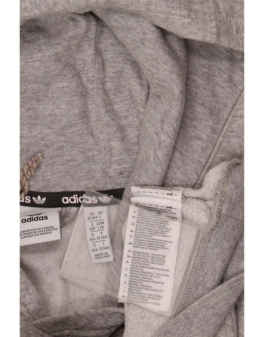 ADIDAS Pull à capuche graphique pour garçon 13-14 ans Gris Moucheté Coton
