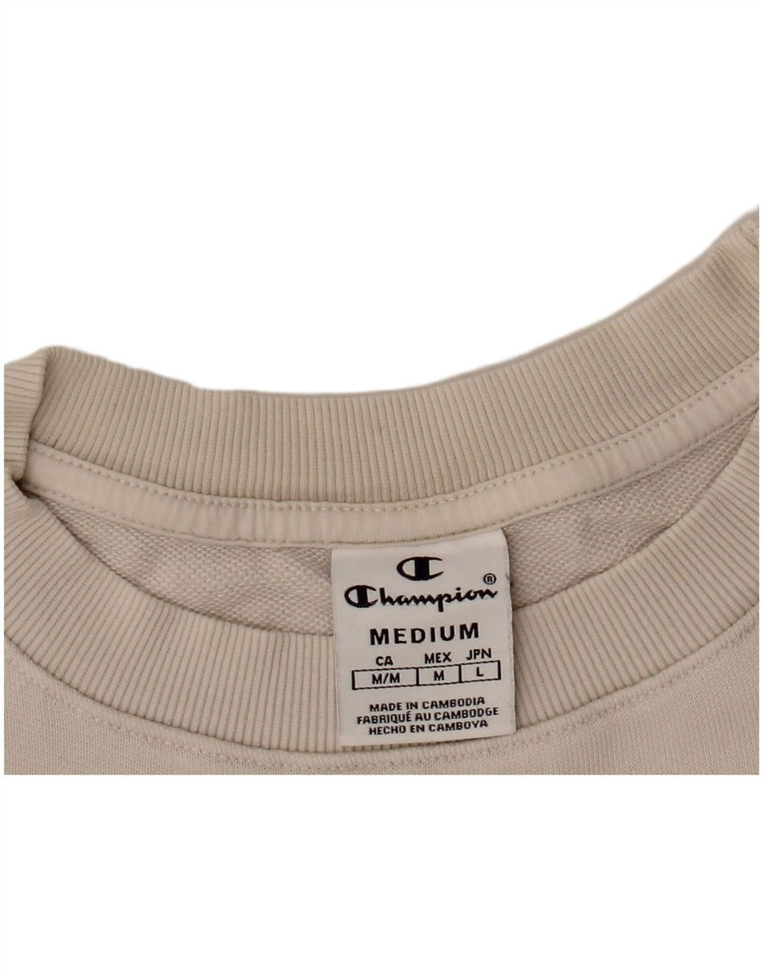 CHAMPION Sweat-shirt court graphique pour femme UK 14 Beige moyen