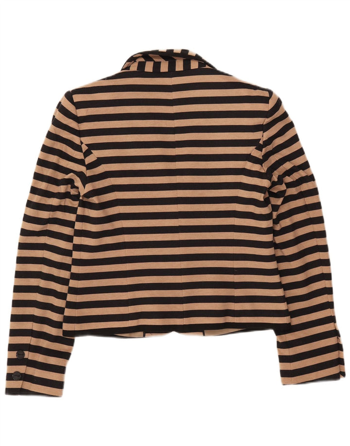 Marks & Spencer Veste blazer courte pour femme UK 10 Petit beige rayé