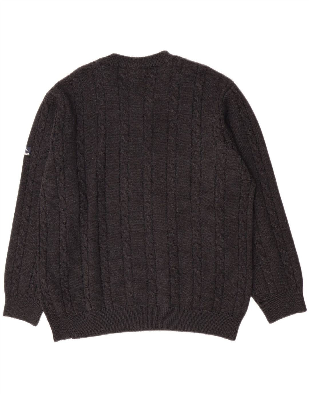 Navigare Pull à col rond pour homme en laine grise