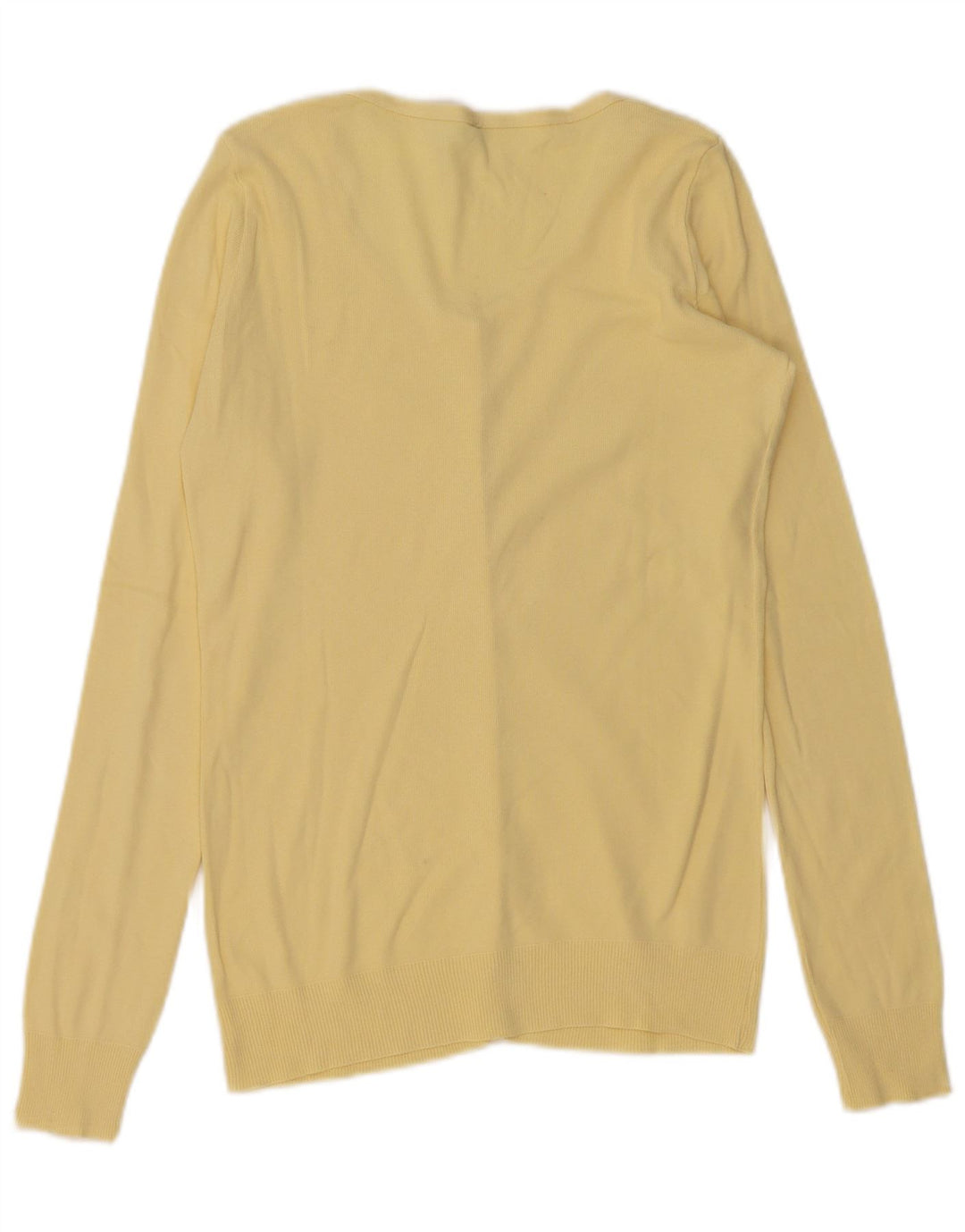 Benetton Pull Cardigan Femme UK 10 Petit Jaune