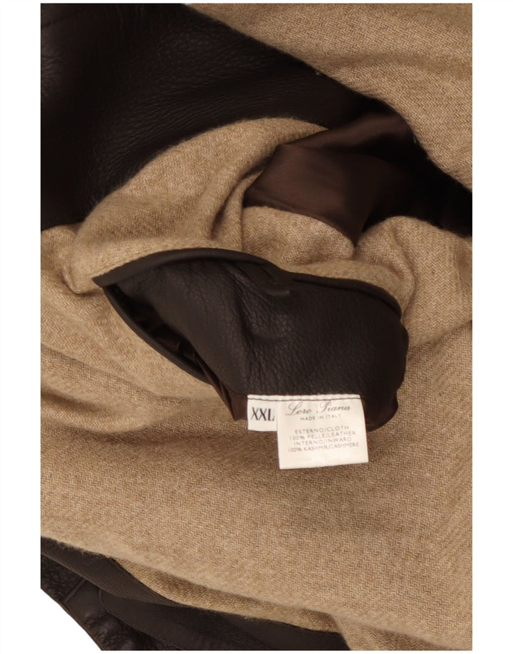 Loro Piana Veste en cuir pour homme UK 44 2XL Cuir marron