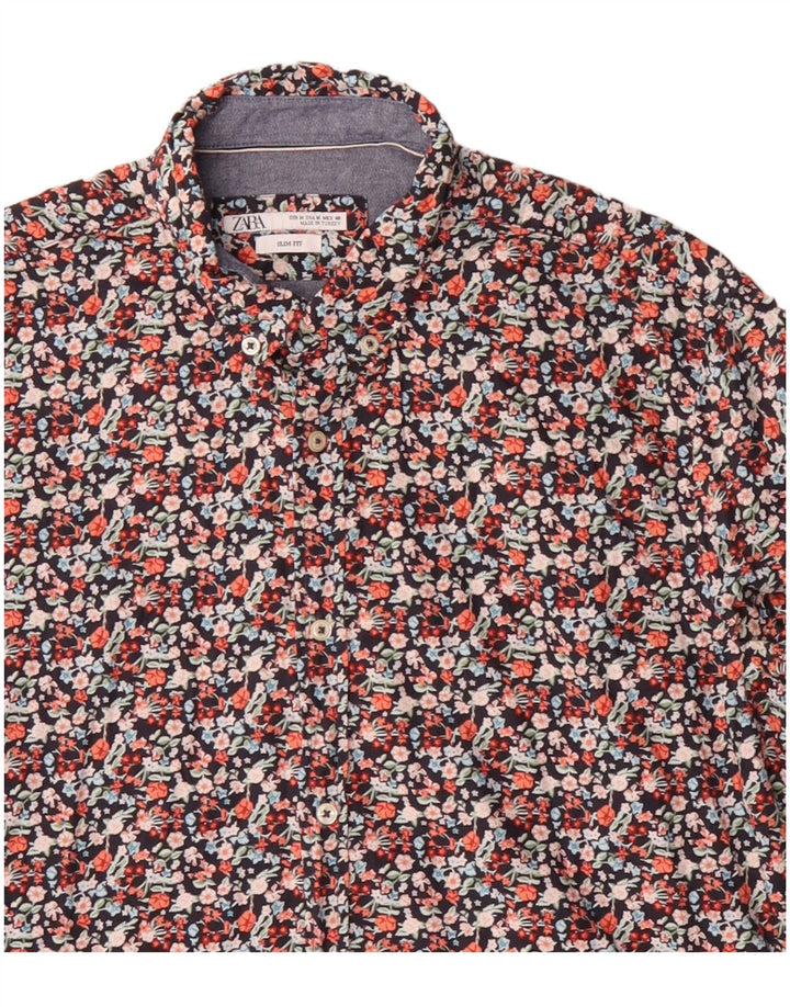 Zara Chemise Slim Fit Medium Multicolore Floral |
