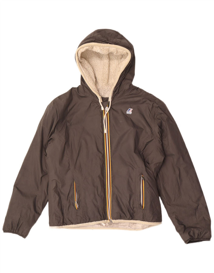 K-Way Veste coupe-vent à capuche pour homme UK 38 Gris moyen Polyamide