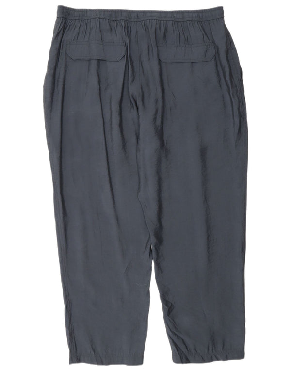Pantalon court droit femme Zara 2XL W34 L26 bleu marine modal