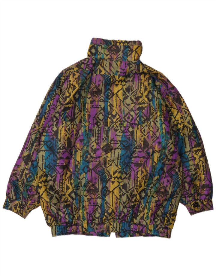 vintage Femme Veste rembourrée surdimensionnée EU 36 Petit Géométrique Multicolore
