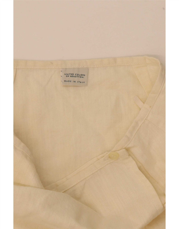 Benetton Femme Mini Jupe Portefeuille IT 44 Moyen W28 Coton Beige