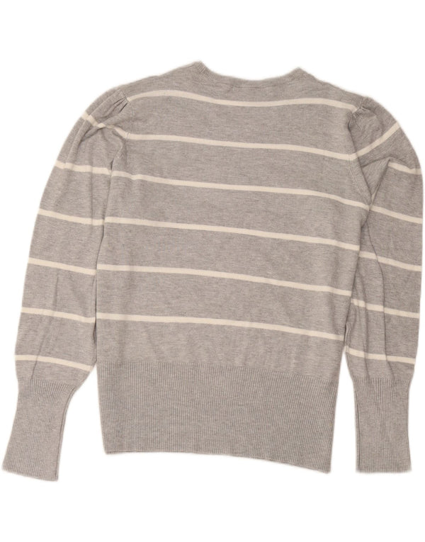 Marks & Spencer Pull ras du cou pour femme UK 18 XL Gris rayé