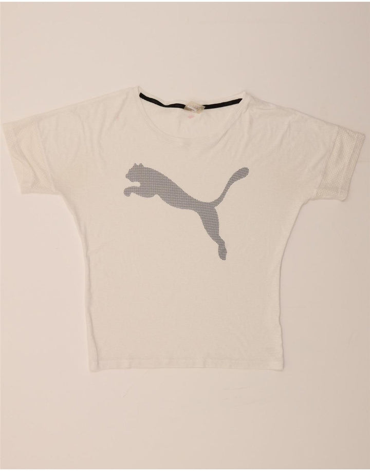 PUMA Womens Graphic T-Shirt Top UK 14 Large White Vintage Puma and Second-Hand Puma from Messina Hembry 