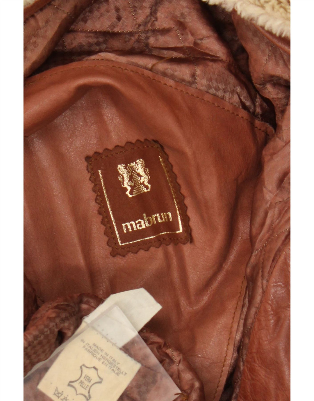 Mabrun Veste en cuir militaire pour homme IT 54 2XL Cuir marron